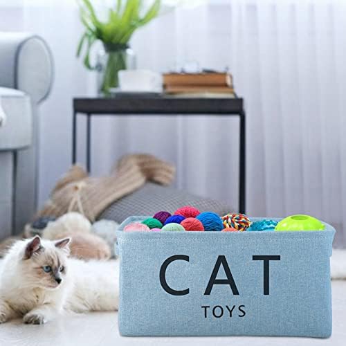 Cesta de brinquedos de gatos de cesta de gatos com alças para armazenamento de roupas para gatos