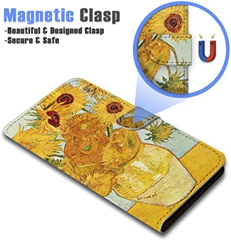 Para iPhone 6 Plus, iPhone 6s Plus, capa de capa de carteira de flip de flip, A23195 Van Gogh Gunflowers