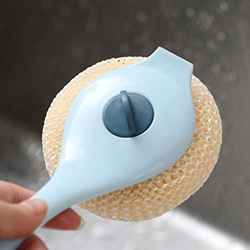 Esponja de prato de bitwit, limpeza de escova longa maçaneta de fibra de bola de limpeza de panela