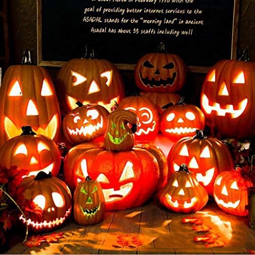 Lâmpada de estátua de pug ao ar livre barra de abóbora halloween horror leve led props decoração criativa