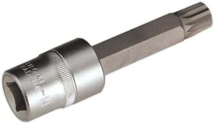 Seley Ak5531 Spline Socket Bit, Drive quadrado de 1/2 , comprimento M14, 100 mm, prata