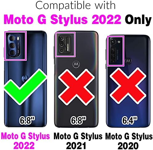 Compatível com Motorola Moto G Stylus 5G 2022 Caixa da carteira Strap Strap cordão de crédito Flip Credit