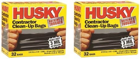 Husky HK42WC032B Sacos de limpeza contratados de 42 galões, 32 contagens