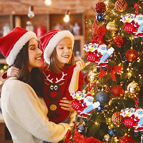 Vatos Papai Noel Ornamentos de Natal 2021 - Decorações de árvores de Natal de Ornamento de Quarentena Figura