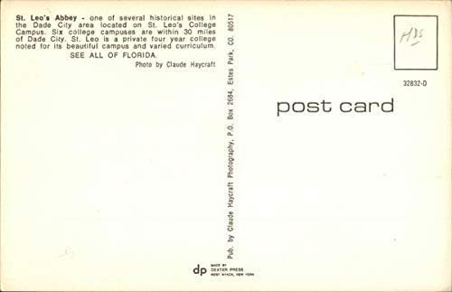 St. Leo's College - St. Leo's Abbey Saint Leo, Florida FL Original Vintage Post -Card