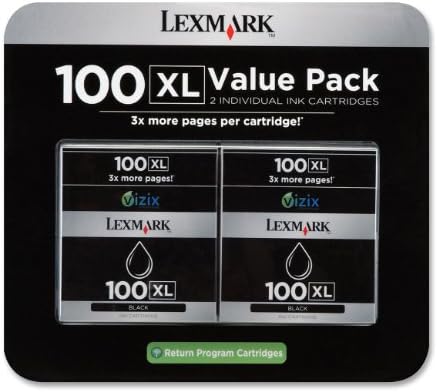 Lexmark 100xl Black de alto rendimento Retorno Prog Pacote Twin Pack Twin