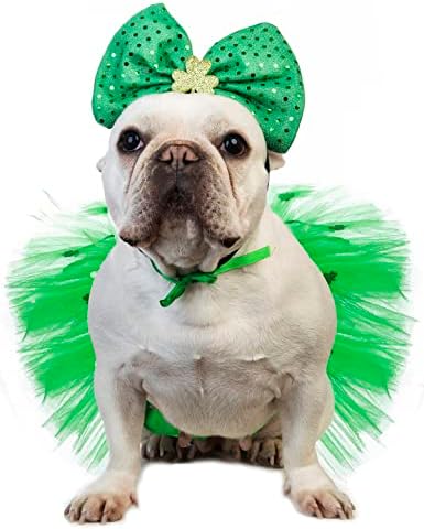 Impiro o dia do dia do dia de São Patrício Costume Pet Green Irish Headband com vestidos de trevo