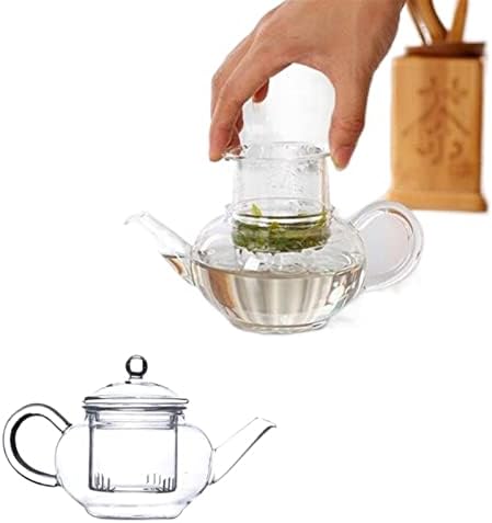 Bule de chá transparente, bule de vidro com panela de ervas de chá de café, presente de chaleira durável