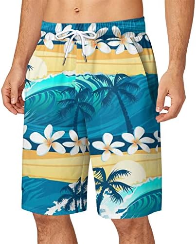 Roupas de banho masculinas, calça de banho elástica de natação masculina de shorts de praia de praia