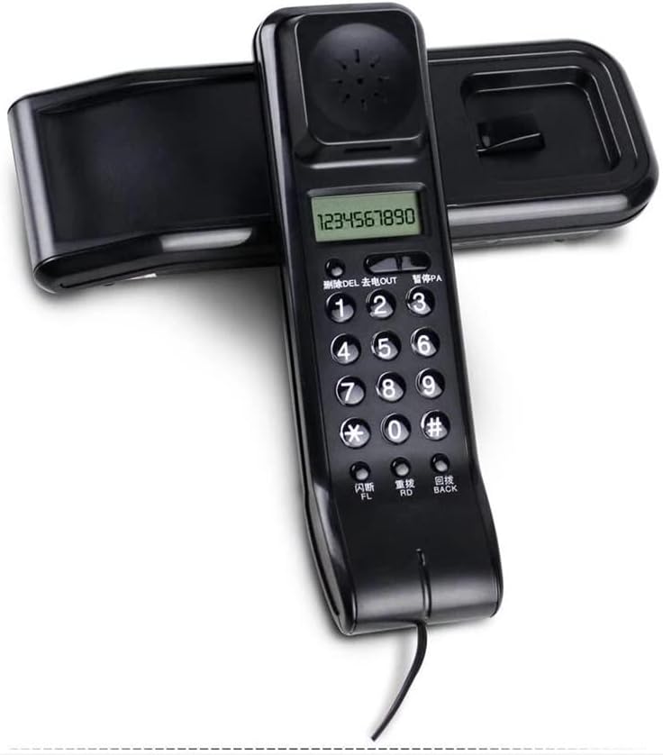 SDFGH Corded Phone com tela LCD dupla, identificação de chamadas, sistemas duplos, telefone da mesa de volume