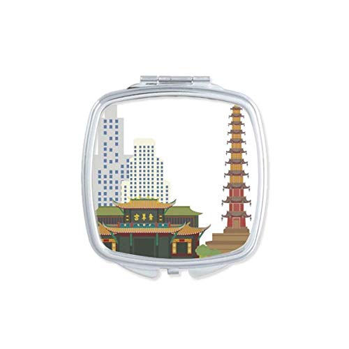 Arquitetura Qingyang China Pattern Mirror Portátil Compact Pocket Maquia