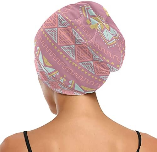 Skull Cap boné Sleep Work Hat Bonnet Feipos para mulheres listradas boêmia Triângulo xadrez floral vintage rosa