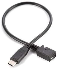 Cabos USB Lysee - Micro USB fêmea para homens USB 2.0 Adaptador de extensão do conversor de cabo -