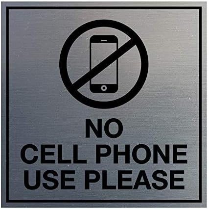 Sinais Bylita Square sem telefone celular Use, por favor, assine com fita adesiva, montagens em qualquer superfície,