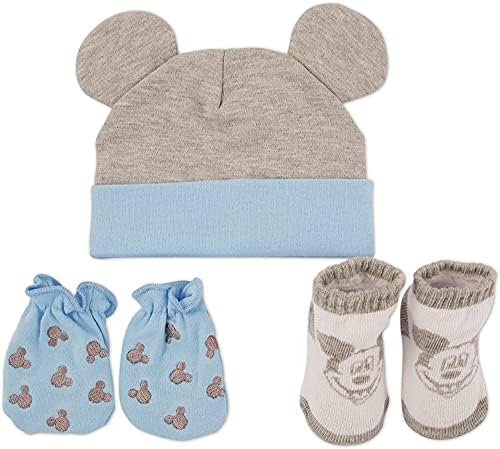 Disney recém -nascido meninos, leve -me para casa Layette Gift Conjunto: Chapéu de orelha 3D, meias