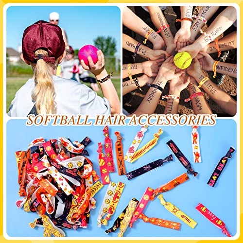 200 peças cabelos de softball laços de softball acessórios de cabelo presentes de softball para meninas sem vinco
