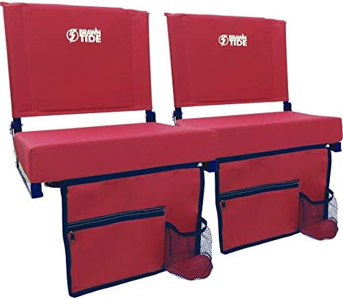 Cadeira de assento no estádio largo Brawnntide - 2 assentos, estofamento extra grosso, 2 ganchos