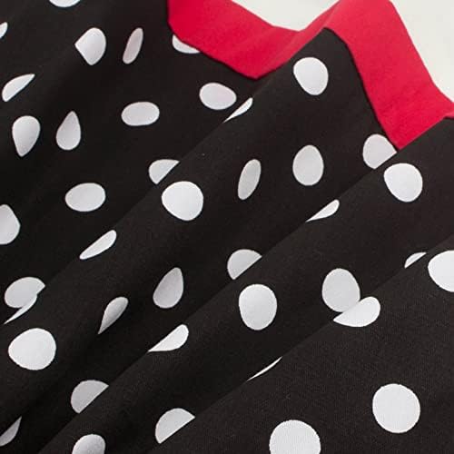 Vestidos para mulheres 2023 Retro Polka Dot Print Dress Midi Manga Short Sleeve Slevesess Crewneck A Line Party