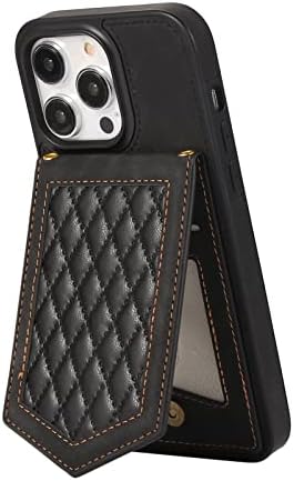 Dunalnuz para iPhone 14 Pro Max Crossbody Wallet Case com cordão, capa de telefone de couro magntical com slots