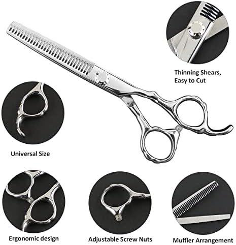 Profissional Scissors de corte de cabelo 440C Conjuntos de tesoura de 6,5 ”de comprimento
