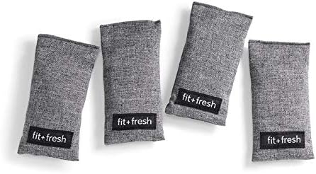 Fit and Fresh Fit e carvão ativado fresco, 4 pacote, 4 x 3,75 x 3,75, cinza
