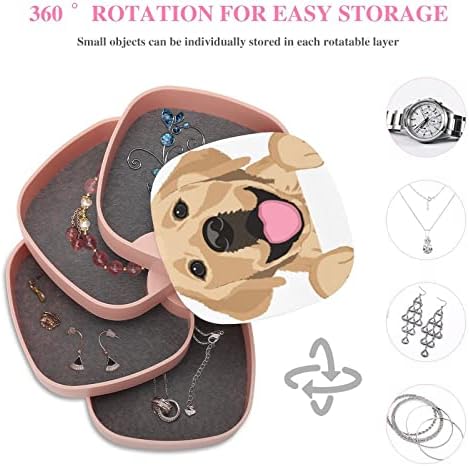 Nahan Jewelry Box Cachorro Animal Cão portátil Caixa de jóias ABS Caixa de armazenamento de jóias rosa Para