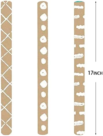 Rolo de papel de embrulho Gaka, 3 design de papel de embrulho Kraft diferente adequado para aniversário, embalagem