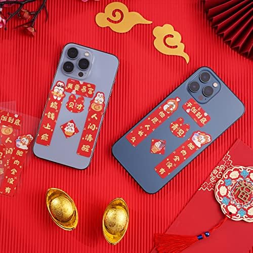 16 Pacote de mini dísticos do ano novo chinês, decorações de ano novo chinês 2023, dísticos chineses