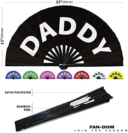 Fã de mão do papai UV Glow Pride Handheld Bamboo Clack Fãs de presentes gays acessórios