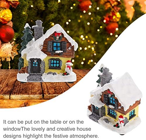 Decorações de natal de nuobester lideradas iluminar a cena de neve de Natal Mini Village Houses Casas Miniaturas