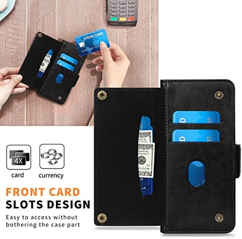 Caso da FYY para Samsung Galaxy S21 5G 6,2 ”, [Fechamento magnético] Caixa de carteira de couro