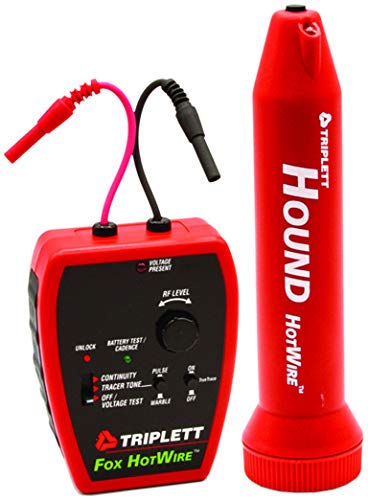 Triplett 3388 Fox & Hound Hotwire Tone Live Tone e Kit de rastreamento de arame de sonda com sensibilidade