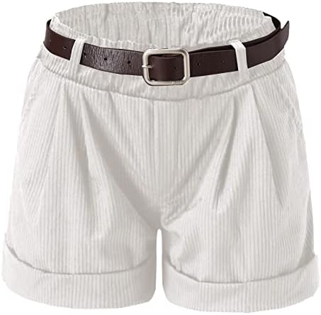 Shorts femininos da Honprad com bolsos soltos fits femininos atléticos de bolso plissado casual cintura alta