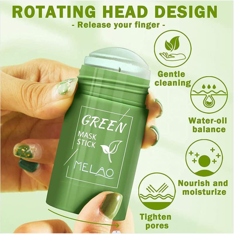 Nielies 2pcs máscara de chá verde Beck, removedor de cravo com extrato de chá verde, limpeza de poros profundos,