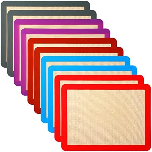 10 peças não bastão de silicone assado de tapete de silicone lençóis para forno de assalto de silicone