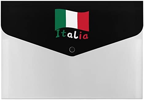 Pastas de arquivo de plástico de bandeira italiana com 6 compartimento colorido organizador de documentos