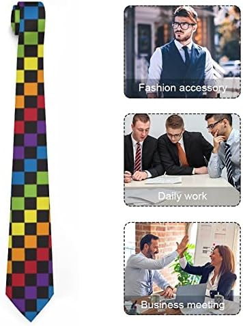 Moda de moda de moda gravata gravata arco -íris, tamanhos de um tamanho LGBT Print Slim Cocondtie