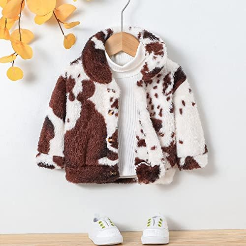 Criança menina menina de lã de lã de lã de lã de leopardo casaco de impressão de leopardo de inverno de