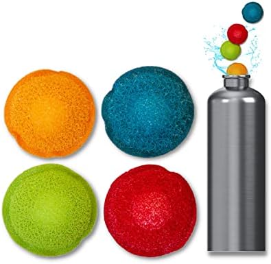 Bolas de escova de garrafa para limpeza reutilizável de garrafas de água em movimento - Bolas limpador de