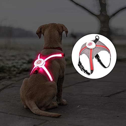 Colete de arnês de cães LED, arnês de cães iluminados, arnês reflexivo de cães iluminados, luzes