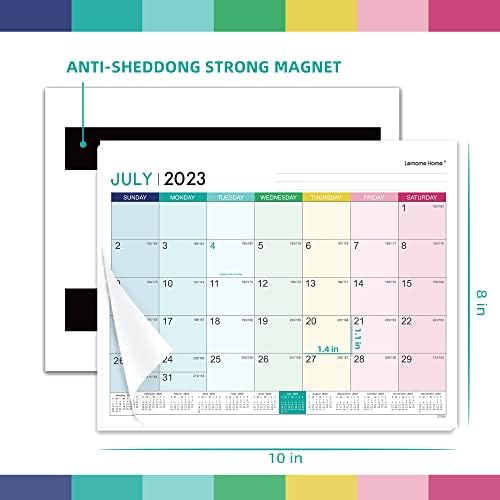 Calendário magnético 2023-2024-Calendário magnético para a geladeira 2023-2024, jul.2023-dez.2024, calendário