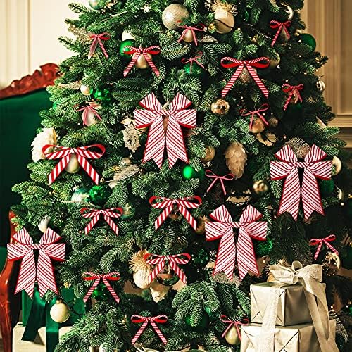 4 rolos 52 jardas de Natal de fita de Natal Decorações de árvore de Natal PEPPERMINT RIPBON 1,5 polegada