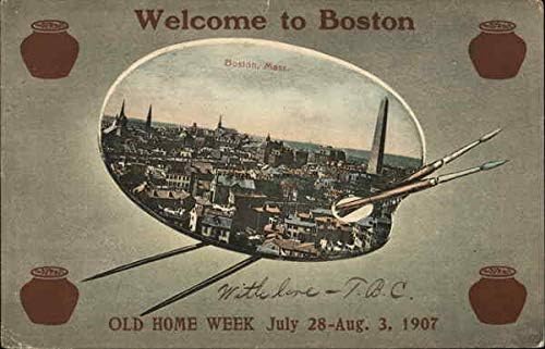 Vista aérea da cidade - Bem -vindo a Boston - Antiga semana em casa de 28 de julho a agosto. 3, 1907 Ma de cartão
