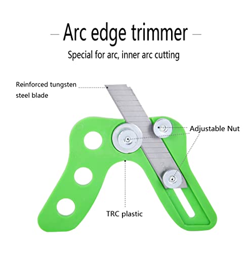 2 peças Trimmer Edge, aparador redondo e reto de borda + 10 lâminas, cortador de folheado de madeira,