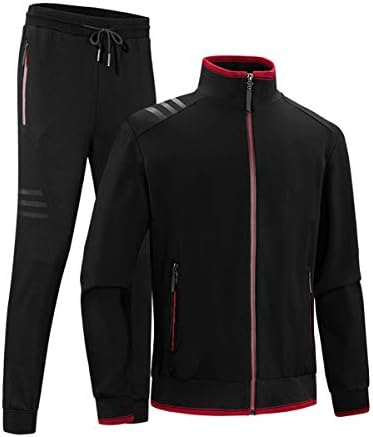 Invachi Men's Casual 2 Peças Athletic Full Zip Sports Jacket & Calnts Fitness Sweat Tracksuit Set