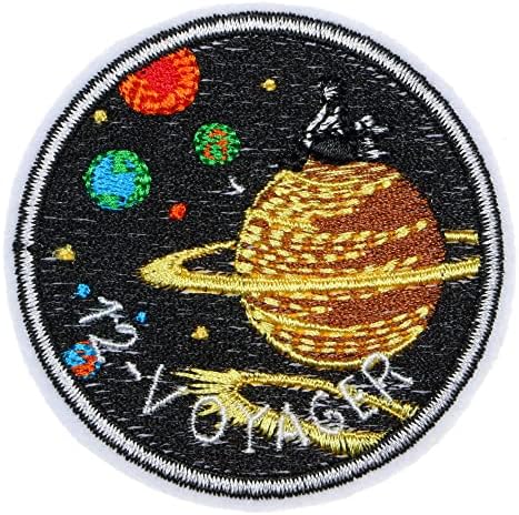 JPT - 12 Planetas Voyager Saturn Galaxy NASA Appliques bordados Ferro/costurar em patches Citão