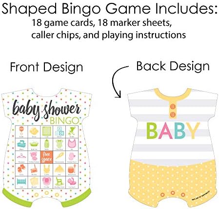 Big Dot of Happiness Baby Neutro - Picture Bingo Cards and Markers - Game Bingo em forma de chá de bebê -