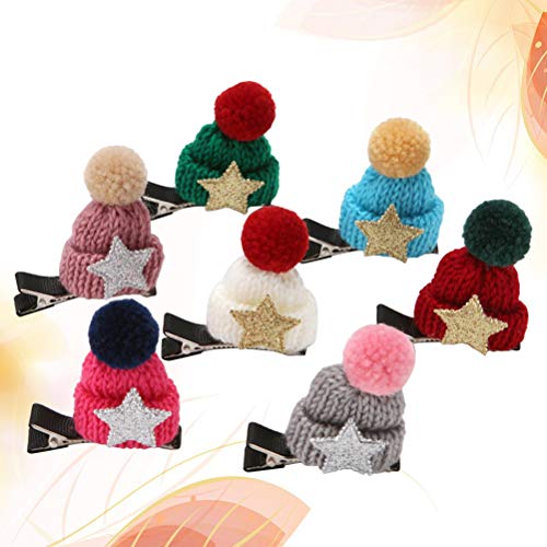 7pcs mini chapéu clipes de cabelo clipes de pato de natal