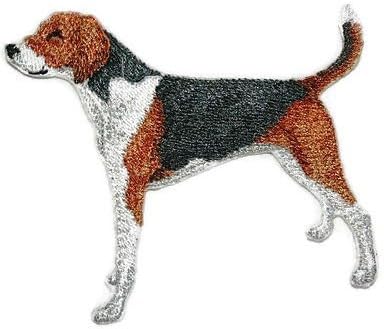 Incrível retratos de cães personalizados [American Foxhound] Bordado Ironon/Sew Patch [4,5 x 4,5] [Feito
