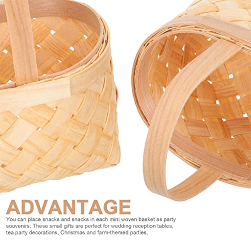 Toddmomy Woven Cestas 3pcs mini cesto de tecido com alças cestas de doces de mão de mão cestas